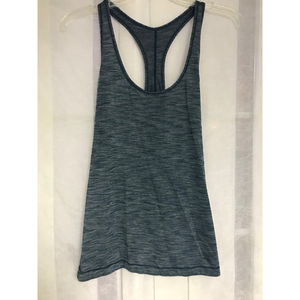 Lululemon Racerback Tank Top Space Dye Heathered Blue Teal Women Workout‎ Gym